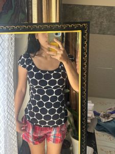 Black & White Polka Dot Top