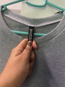 H &amp; M Grey Ruched T-Shirt Dress