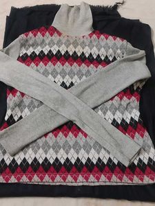 Argyle Turtleneck Sweater