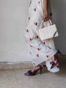 Burgundy Bow Heels