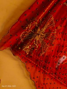 Embellished Red Dupatta