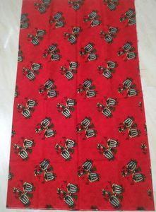 Red and gold print cotton fabric