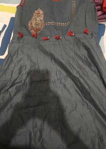 Elegant Grey Anarkali Gown