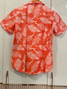 Men's Tropical Leaf Print Short Sleeve Shirt