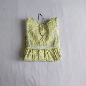 Charming lime Yellow Ruffled Blouse🍋✨️