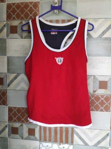 Red Sleeveless Tank Top