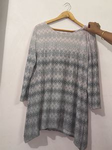 Grey Printed Tunic with Sequins
