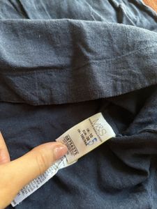Faded navy blue Long Sleeve Button-Up Tunic