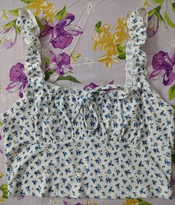 Cute Floral Smocked Crop Top