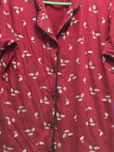 Pure cotton Red Floral Pajama Set