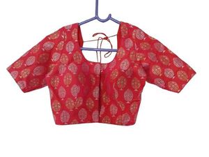 Red Brocade Blouse