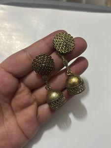 Antique Gold Jhumka Earrings