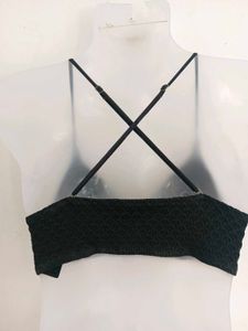 Textured Black Bikini Top