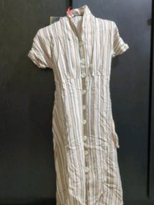 Nice Grey Beige Shirt Type Dress