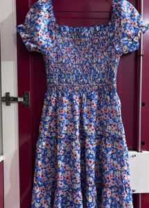 Floral Smocked Midi Dress