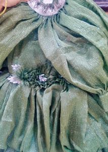Green Ruffled Party Dress