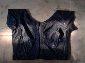 Sparkly Blue Sari Blouse