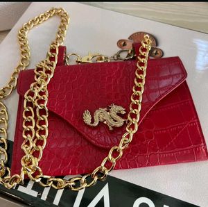 Red Embossed Dragon Clutch