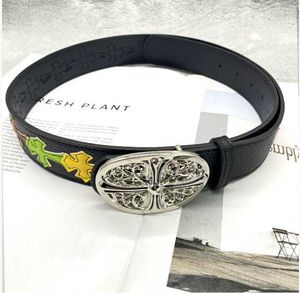 Rare black chrome hearts belt