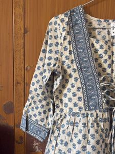 Boho Blue &amp; Beige Print Kurta