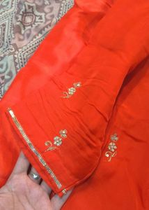 Elegant Orange Kurta Set with Dupatta😍