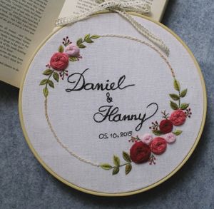 Couple Name Embroidered Hoop