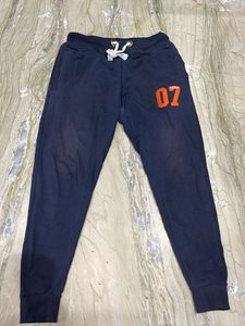 Men's Navy Joggers with Orange 07 Print