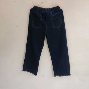 Dark Wash Denim Cropped Pants