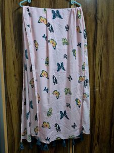 Pink Butterfly Print Dupatta