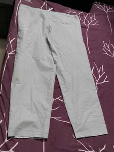 Men Light Grey Striped Pajama