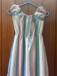 Striped High-Low Dress