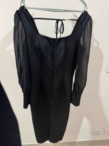 Elegant Black Korean-Style Bodycon Dress 🖤