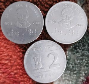 Rate Louis Braille 2009 Coins 3 Pcs Set