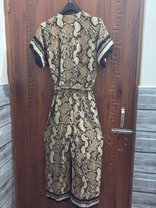 Chic Snake Print Midi Dress