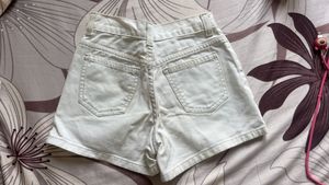 white denim shorts