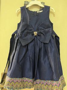Girls Embellished Party Wear Layered Dress Wid Bow