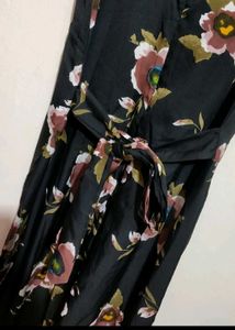 Black Dress Floral Print For 30 Bust