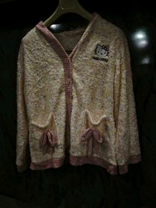 Hello Kitty Fuzzy Knit Cardigan
