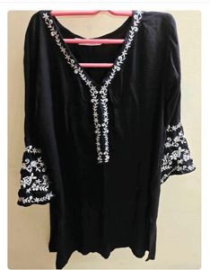 Embroidered Black Kurta Tunic