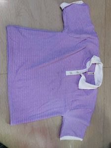 Lavender Ribbed Knit Top