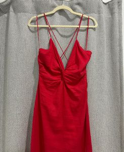 Zara Red linen Dress