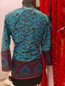 y2k fitted Beautiful Blue Paisley Print Kurta