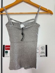 Gray Ribbed Tank Top