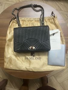 original Da Milano leather Black Quilted Handbag