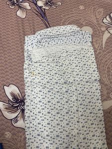 White Printed Shirt At Good Condition