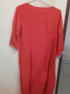 Orange Printed Kurta