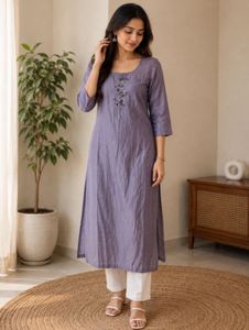 Elegant Lavender Kurta with Embellishments