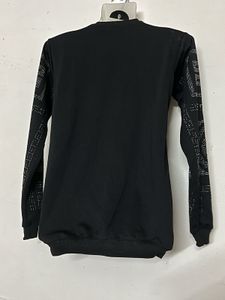 Black Rhinestone Embellished Sweatshirt