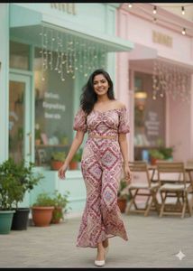 Bust 38 Stylish Printed Co-ord Set for Women