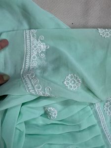 Mint Green Chikankari Gown